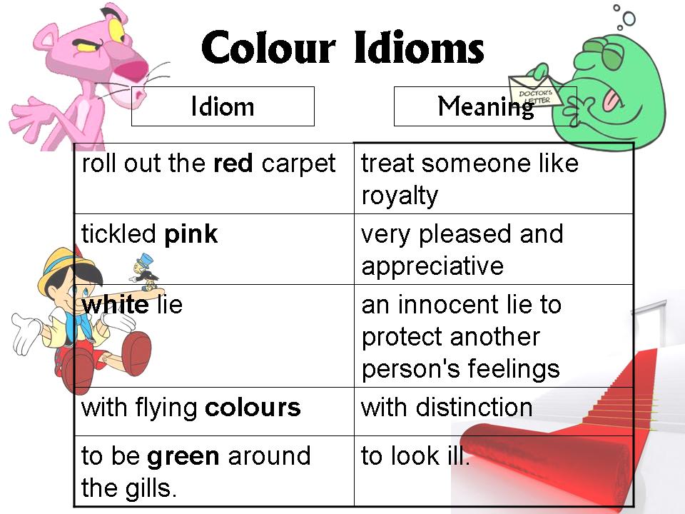 Colour Idioms Pictures 100
