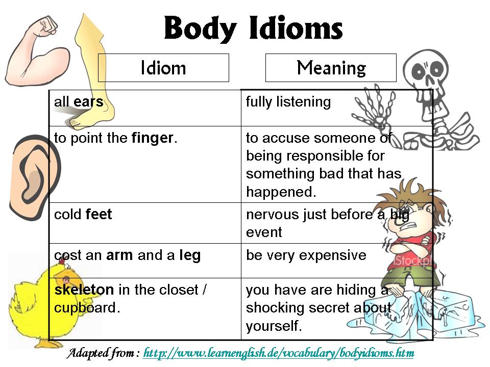 Risultati immagini per body idioms